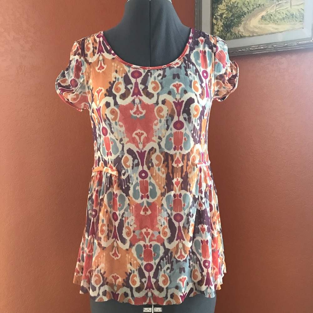 Anthro Weston Wear Sprouted Peplum Top